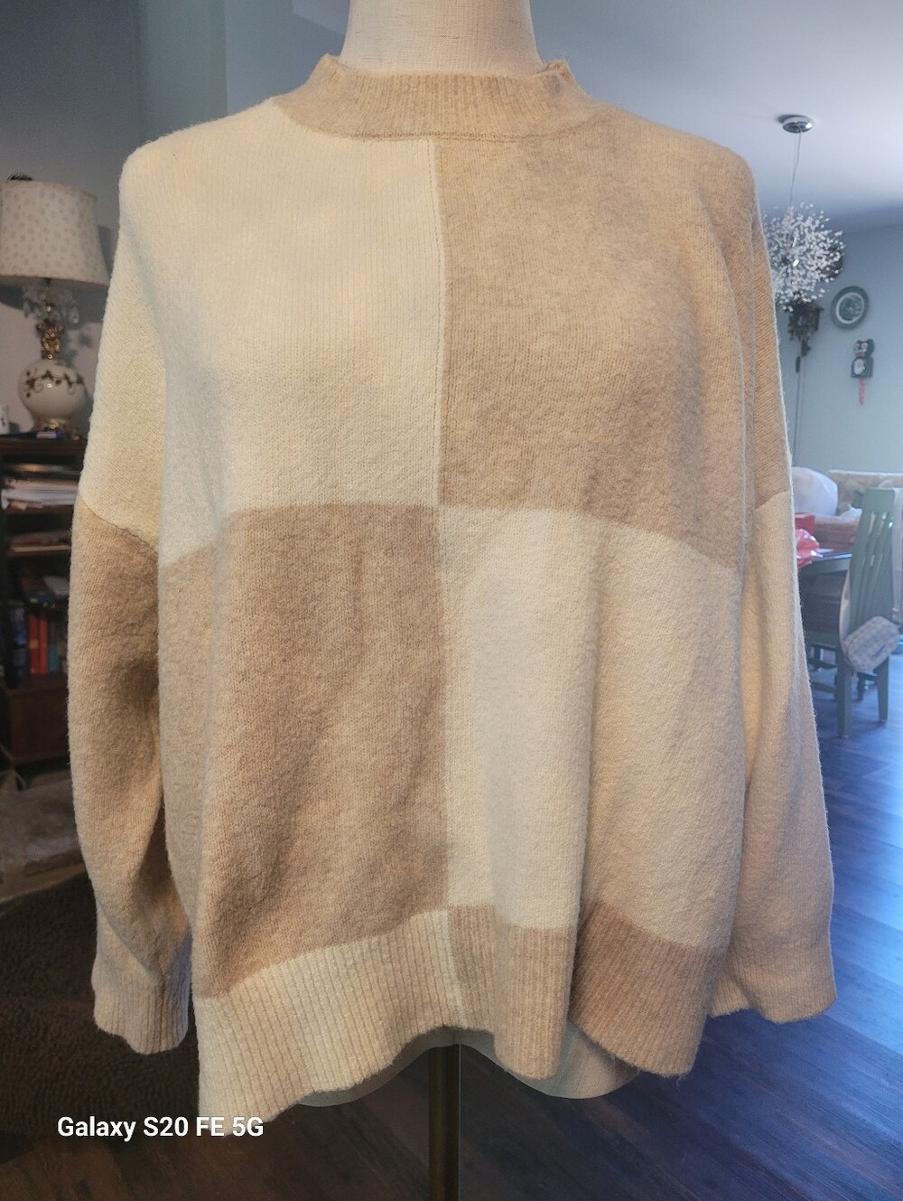 For The Republic Womens SZ S Colorblock Preppy Old Money Long Sleeve Pullover